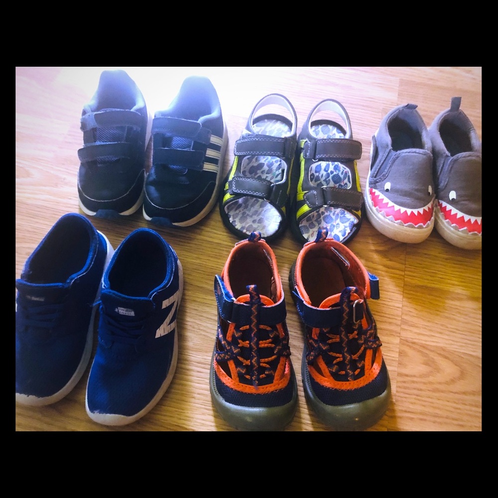 Boy little kid shoes bundle, all 5 shoes